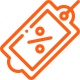 Orange discount price tag icon Orange discount price tag icon